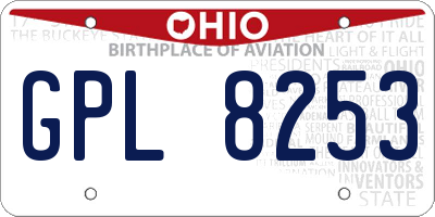 OH license plate GPL8253
