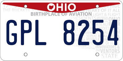 OH license plate GPL8254
