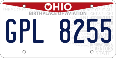 OH license plate GPL8255