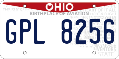 OH license plate GPL8256