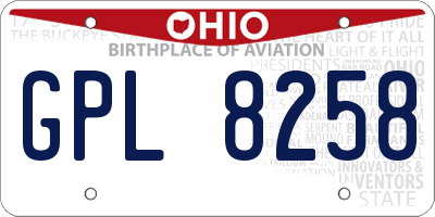 OH license plate GPL8258