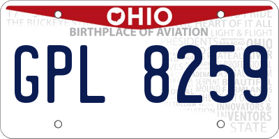 OH license plate GPL8259
