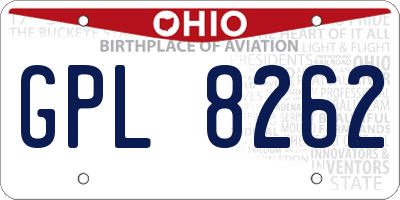 OH license plate GPL8262