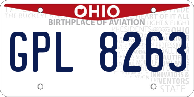 OH license plate GPL8263