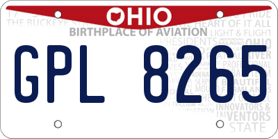 OH license plate GPL8265