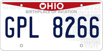 OH license plate GPL8266