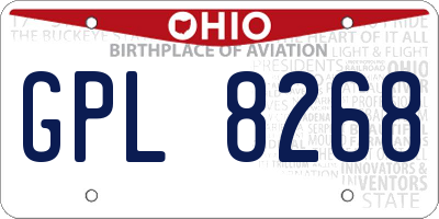 OH license plate GPL8268