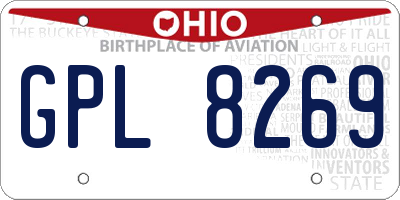 OH license plate GPL8269