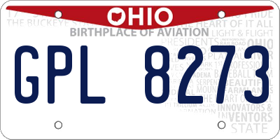 OH license plate GPL8273