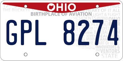 OH license plate GPL8274