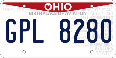 OH license plate GPL8280