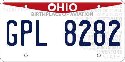 OH license plate GPL8282