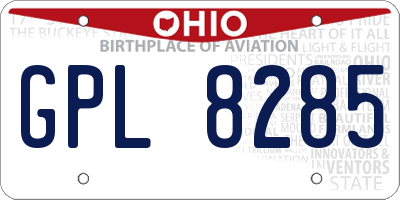 OH license plate GPL8285
