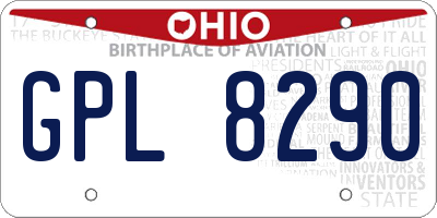 OH license plate GPL8290