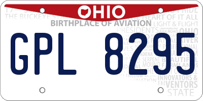 OH license plate GPL8295