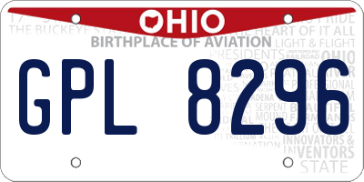 OH license plate GPL8296