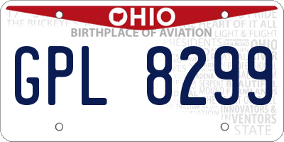 OH license plate GPL8299