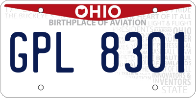 OH license plate GPL8301