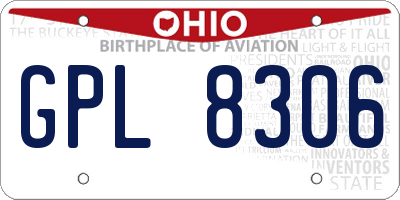 OH license plate GPL8306