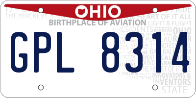 OH license plate GPL8314