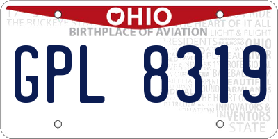 OH license plate GPL8319