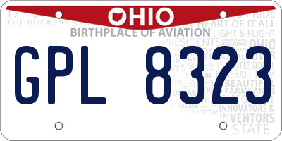 OH license plate GPL8323