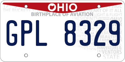 OH license plate GPL8329