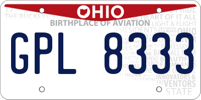OH license plate GPL8333