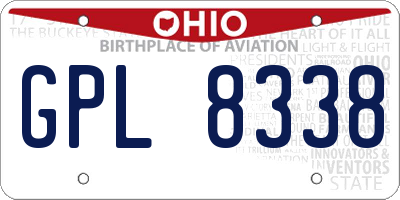 OH license plate GPL8338