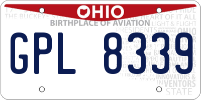 OH license plate GPL8339