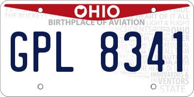 OH license plate GPL8341
