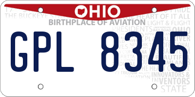 OH license plate GPL8345