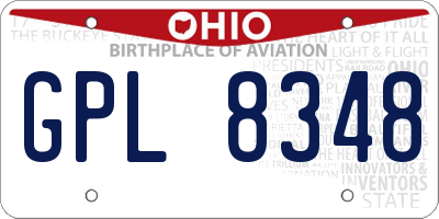 OH license plate GPL8348