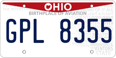 OH license plate GPL8355