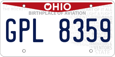 OH license plate GPL8359