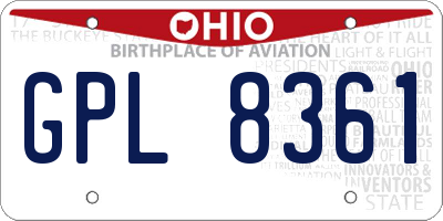 OH license plate GPL8361
