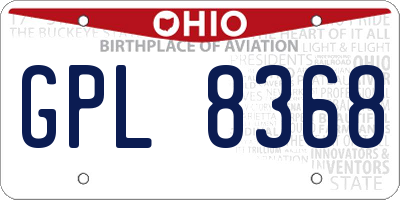OH license plate GPL8368