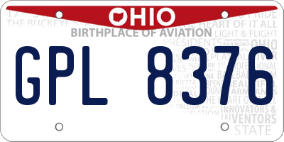 OH license plate GPL8376