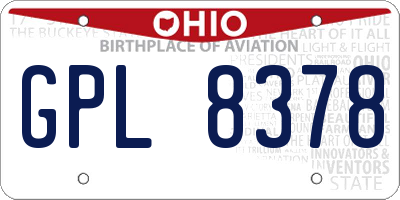 OH license plate GPL8378