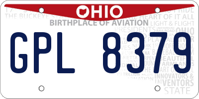 OH license plate GPL8379