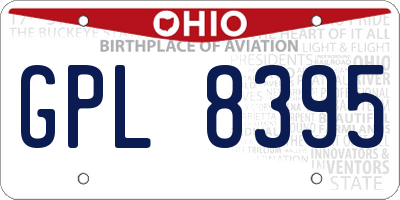 OH license plate GPL8395