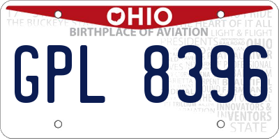 OH license plate GPL8396