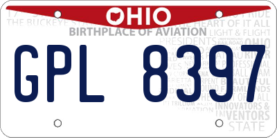 OH license plate GPL8397