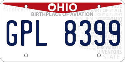 OH license plate GPL8399