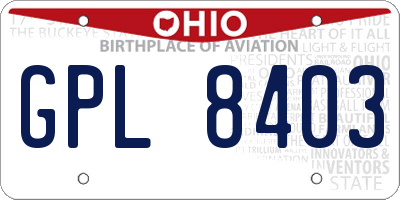 OH license plate GPL8403