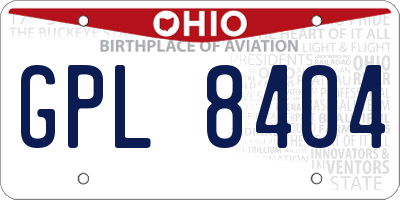 OH license plate GPL8404