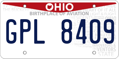 OH license plate GPL8409