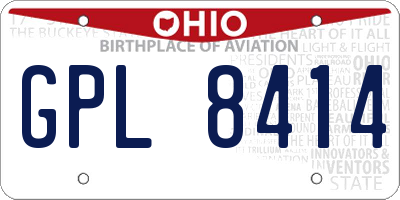OH license plate GPL8414
