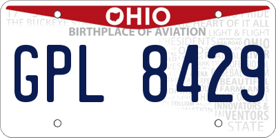 OH license plate GPL8429