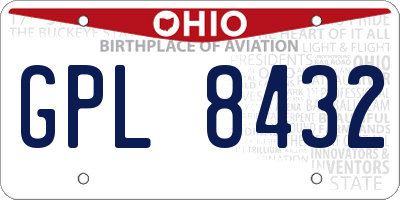OH license plate GPL8432